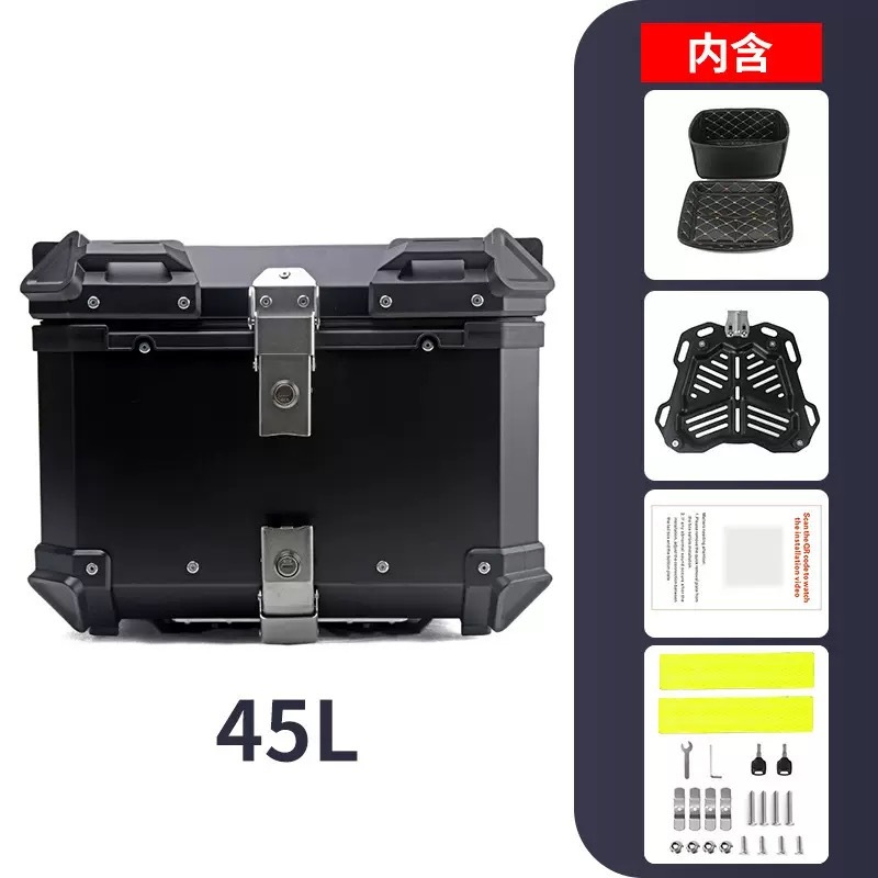 Caja trasera de aleación de aluminio para motocicleta, con relieve en X, venta al por mayor de fábrica