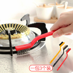 Japanese gas stove cleaning brush set of 3, kitchen supplies range hood stove top cleaning tool wire small brush