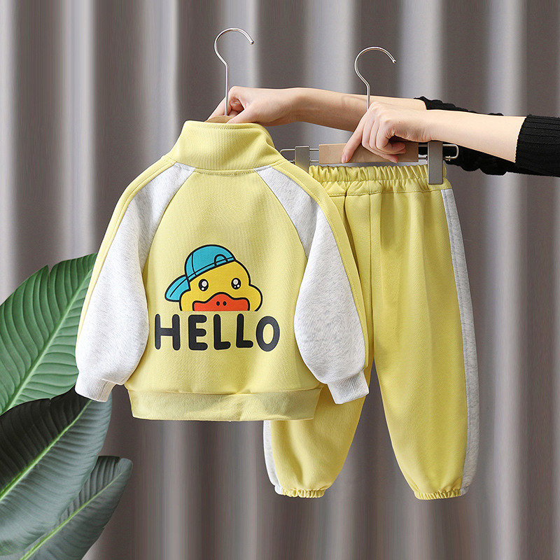 7848 Trajes de primavera para niños, uniformes de béisbol a juego de colores para niños, pantalones de dos piezas, ropa deportiva de celebridades de Internet de primavera y otoño