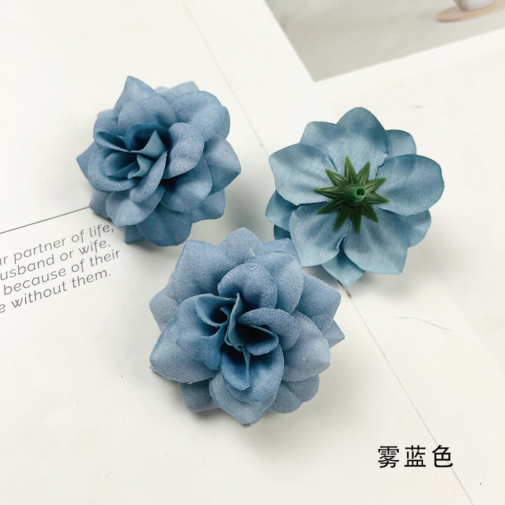 Simulación de tela de terciopelo de pequeño ángulo flores de rosa DIY sombreros hechos a mano arreglos de flores bolsas de props para el hogar adornos florales