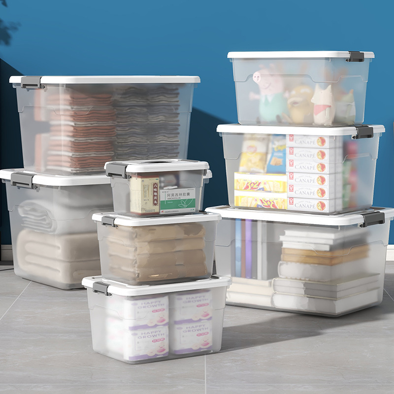 Plus Thick Transparent Storage Box Plastic Large Capacity Car Household Dormitory Clothes Toy Multifunctional Storage Box