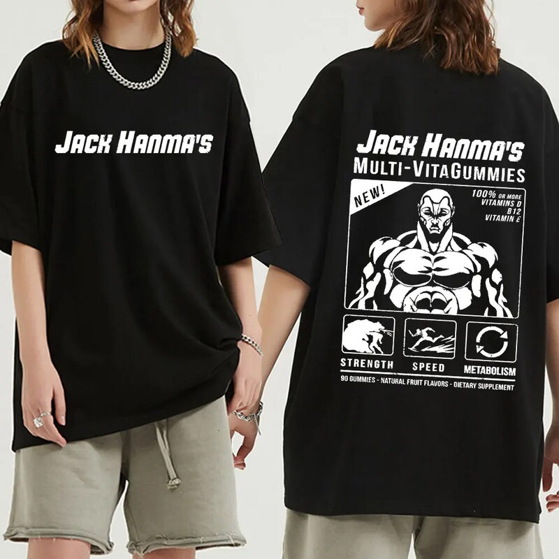 200g fabric European size cotton T-shirt Japanese Anime Baki Hanma The Grappler Graphic 200g fabric European size cotton T-shirt Japanese Anime Baki Hanma The Grappler Graphic