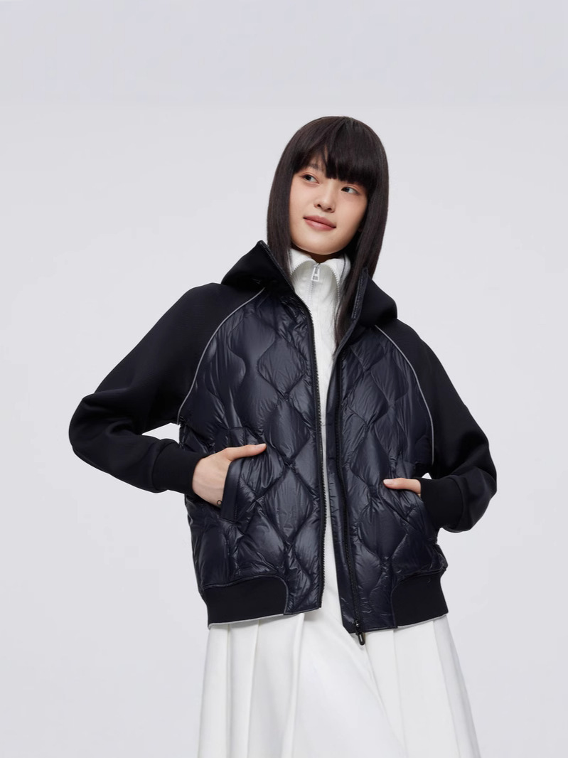 Nueva chaqueta de plumón ligera de las mujeres corta veludo de otoño y invierno moda pareja sudadera encapuchada chaqueta deportiva de moda