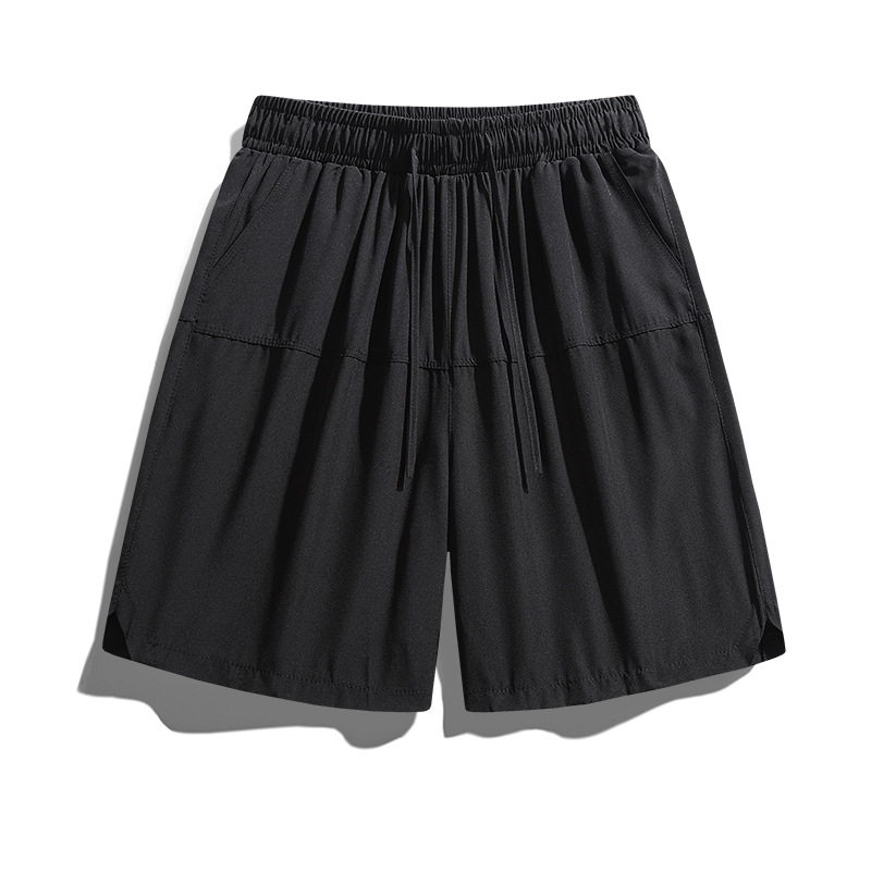 Pantalones cortos casuales de color sólido verano nuevo estilo delgado perforado transpirable pantalones de cinco puntos pantalones sueltos casuales de cinco puntos