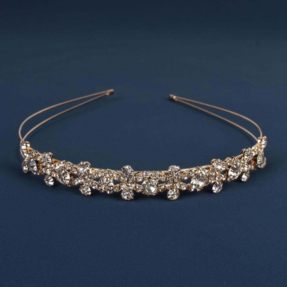 Comercio exterior transfronterizo coreano nupcial forma simple foto tocado perla rhinestone dulce diadema de diamante japonés y coreano diadema