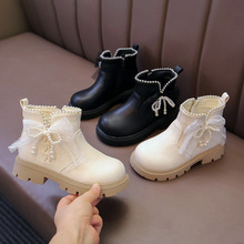 童鞋批发2025秋季新款韩版女童单靴网纱蝴蝶结公主中大童时装靴