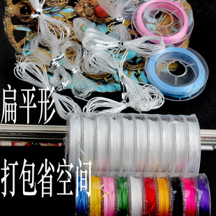 2m Colorful Flat Wheel Small Roll Crystal Elastic Thread Beaded Bracelet Elastic Thread Transparent Flat Bead Thread Rubber Band Accessories