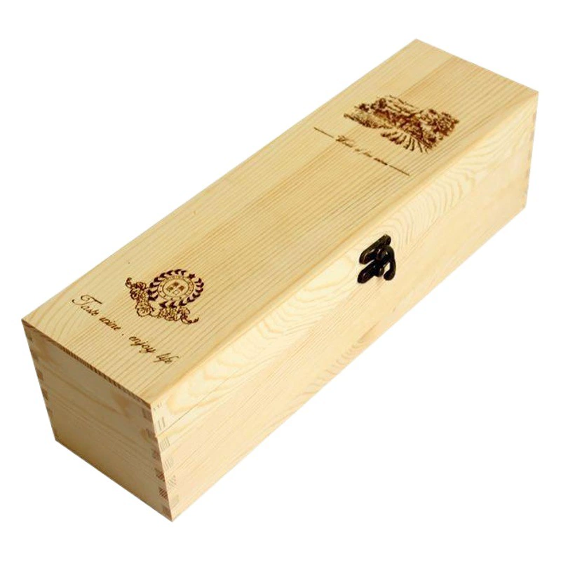 Специальное предложение, коробка для вина, деревянная коробка для красного вина, одинарная гравированная сосновая подарочная коробка, коробка для красного вина, упаковка, деревянная коробка для хранения, универсальная