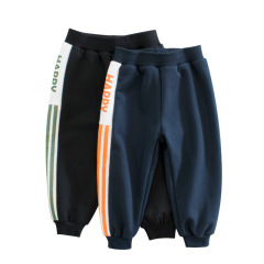27kids brand children's sport pants with fleece, 2024 autumn and winter new children's pants, drop shipping one piece
