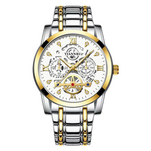 手表男士全自动镂空非机械表韩版时尚夜光防水学生日历跨境石英表