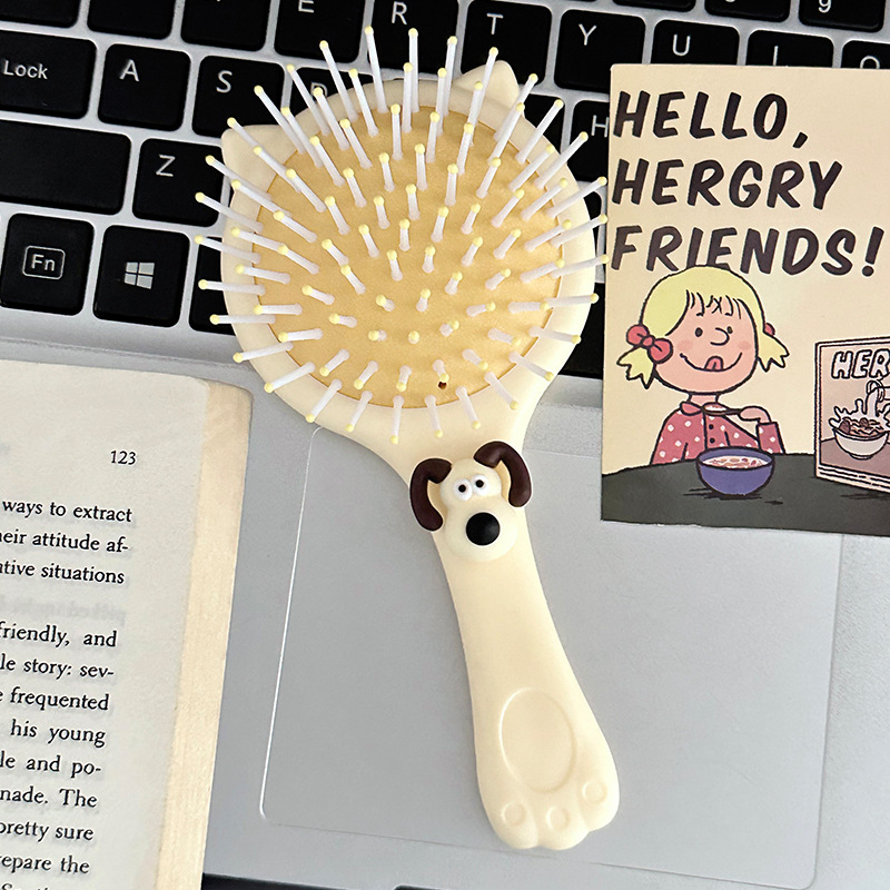 Cat Ear Mirror Comb-Yellow White Guard Dog