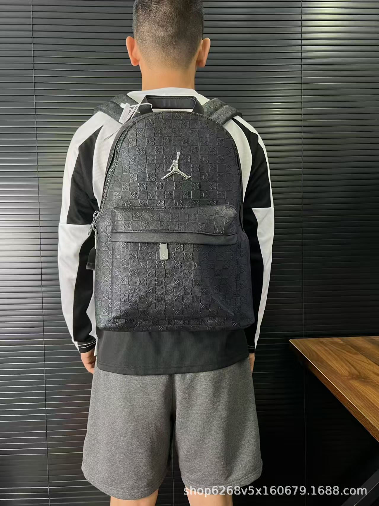 Double layer leather black silver