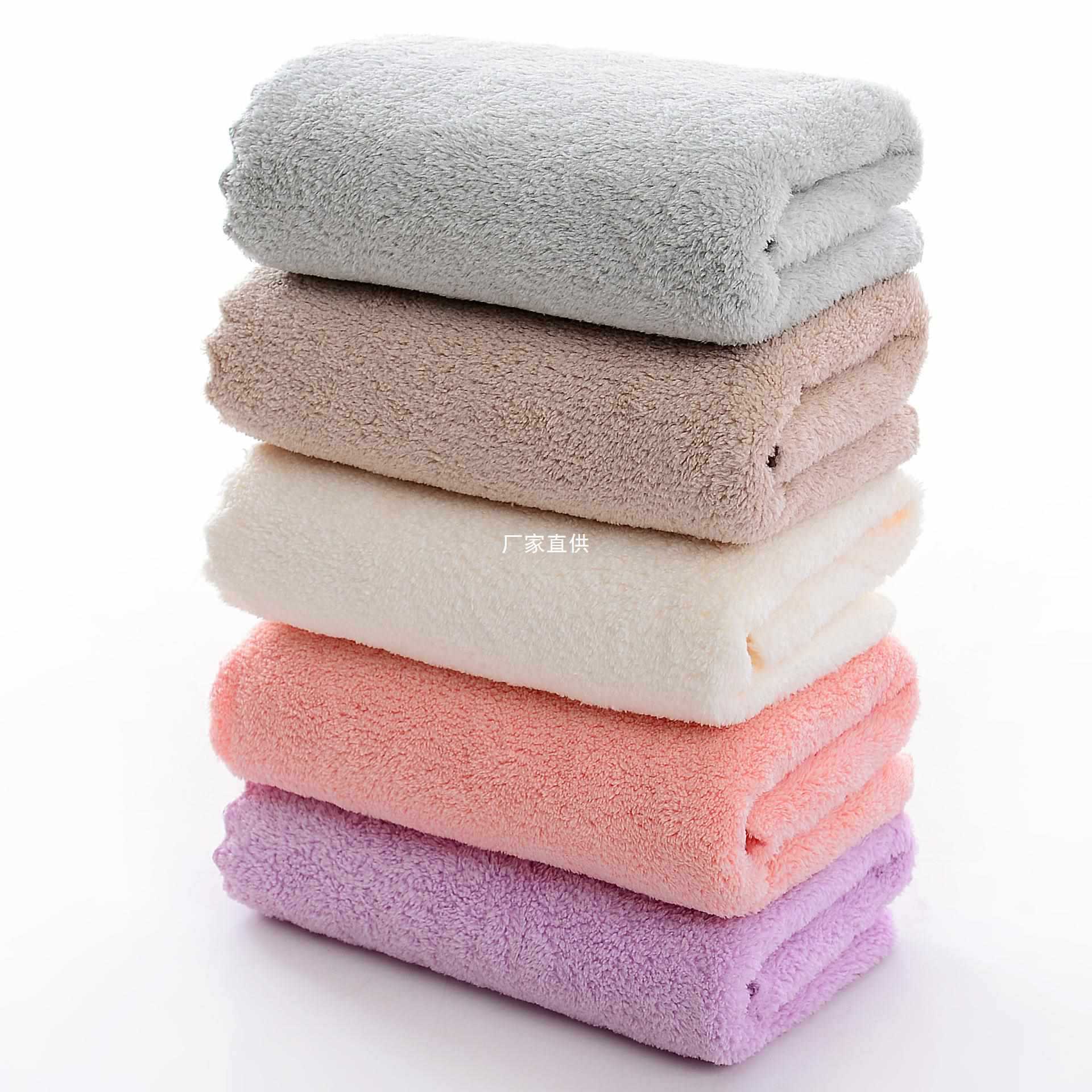 Coral solid color soft towel for face washing for home use
