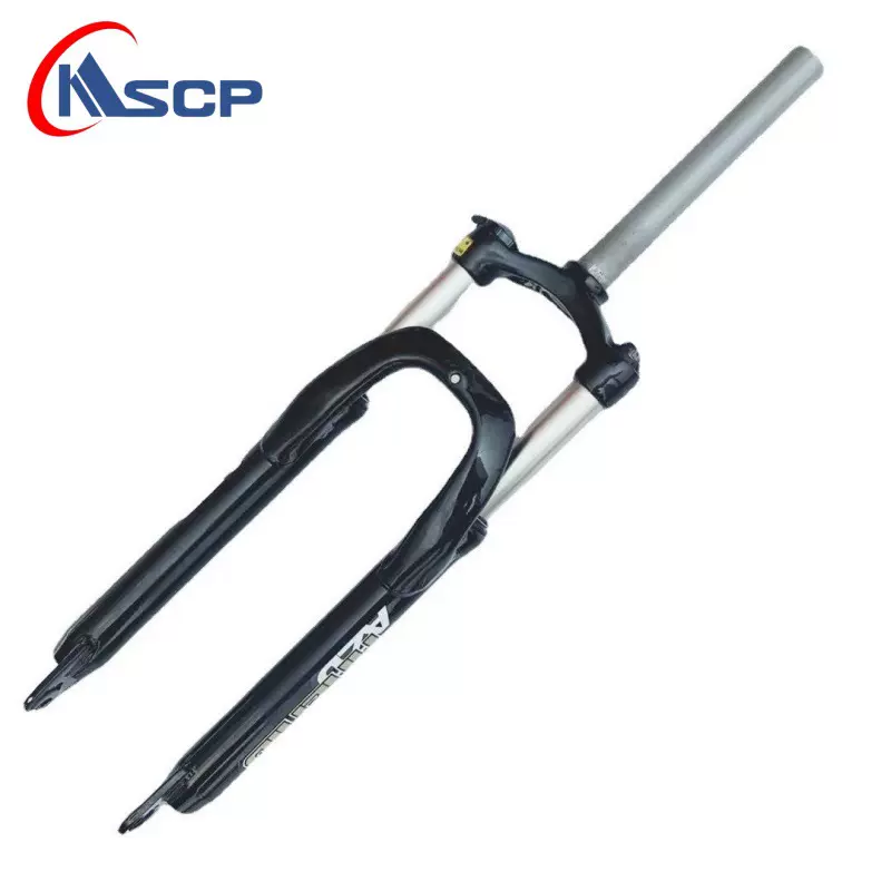 26寸山地自行车减震锁死半铝合金可调前叉27.5寸铝肩前叉减震簧叉