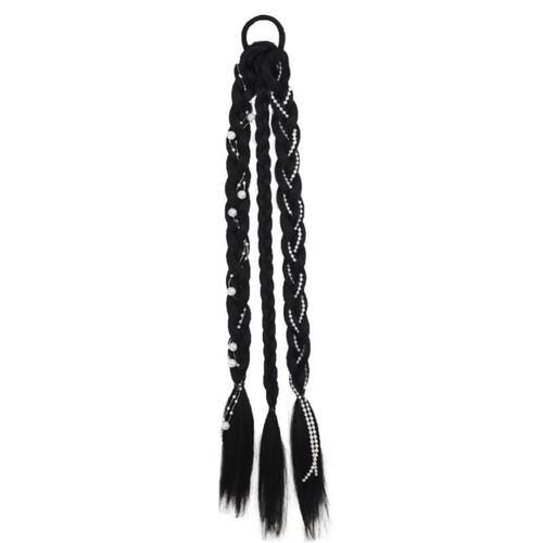 Boxing braid wig new style pearl braid hand-woven Internet celebrity temperament sweet and cool twist braid high ponytail fishbone braid