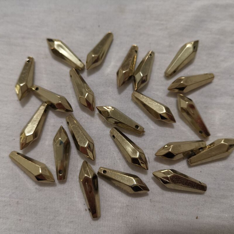 Supply of Abs Electroplated Gold Perforated Faceted Water Drop Beads, White K Glossy Water Drop Jewelry Accessories Supply of Abs Electroplated Gold Perforated Faceted Water Drop Beads, White K Glossy Water Drop Jewelry Accessories