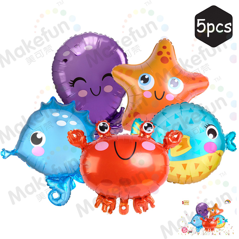 Q version of marine animals cute styling children's birthday baby…