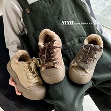 冬季儿童板鞋韩版时尚防踢软底饼干鞋羊羔绒保暖休闲鞋