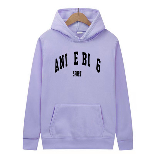 American ANINE letter printed sweatshirt fashion winter lined hooded sweatshirt loose sports men women sweatshirt