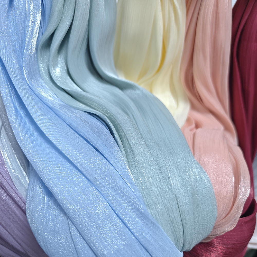 Bestselling Breathable Cool Island Satin Smooth And Wrinkled Long Malaysia Shimmershawl Shiny Silk Scarf_voghion.com