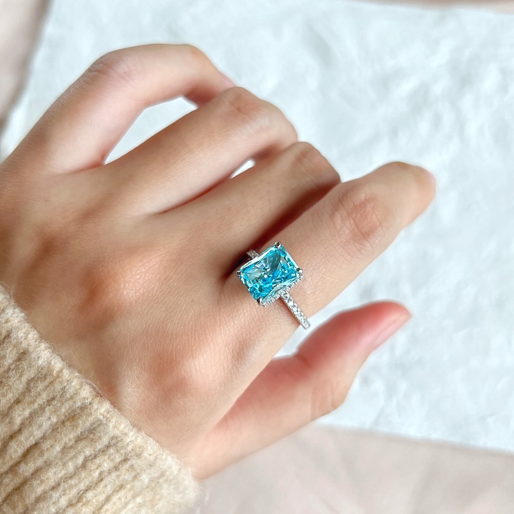 10g Weight Zircon Inlay Material Rings Classification 6, 8, 9 Ring Size 1 Piece Quantity Holiday, Daily Occasion 925 Sterling Silver Material Geometric Pattern Women's Gender Plating, Inlay Design Casual, Shiny Style 925 Sterling Silver Zircon Geometric Rings 11