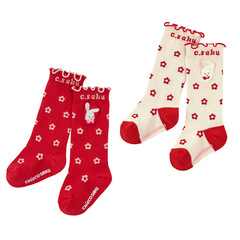 Miki Children's Socks, CS Girls' Princess Style Cartoon Rabbit and Flower Knee-High Socks for Babies, Dropshipping