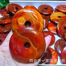 战国红玛瑙平安扣缠丝玛瑙吊坠男女项链毛衣链DIY配饰厂家批发