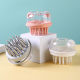 Wholesale New double press pressing liquid shampoo brush household scalp massage brush long tooth hair transparent visual cleaning comb