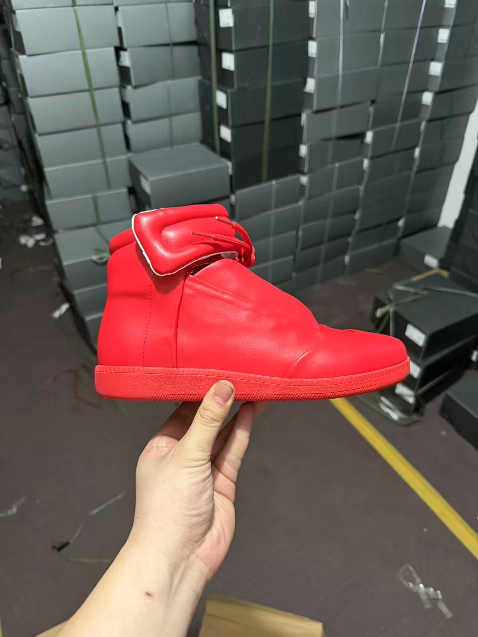 Maison Margiela Future Leather High Top Red