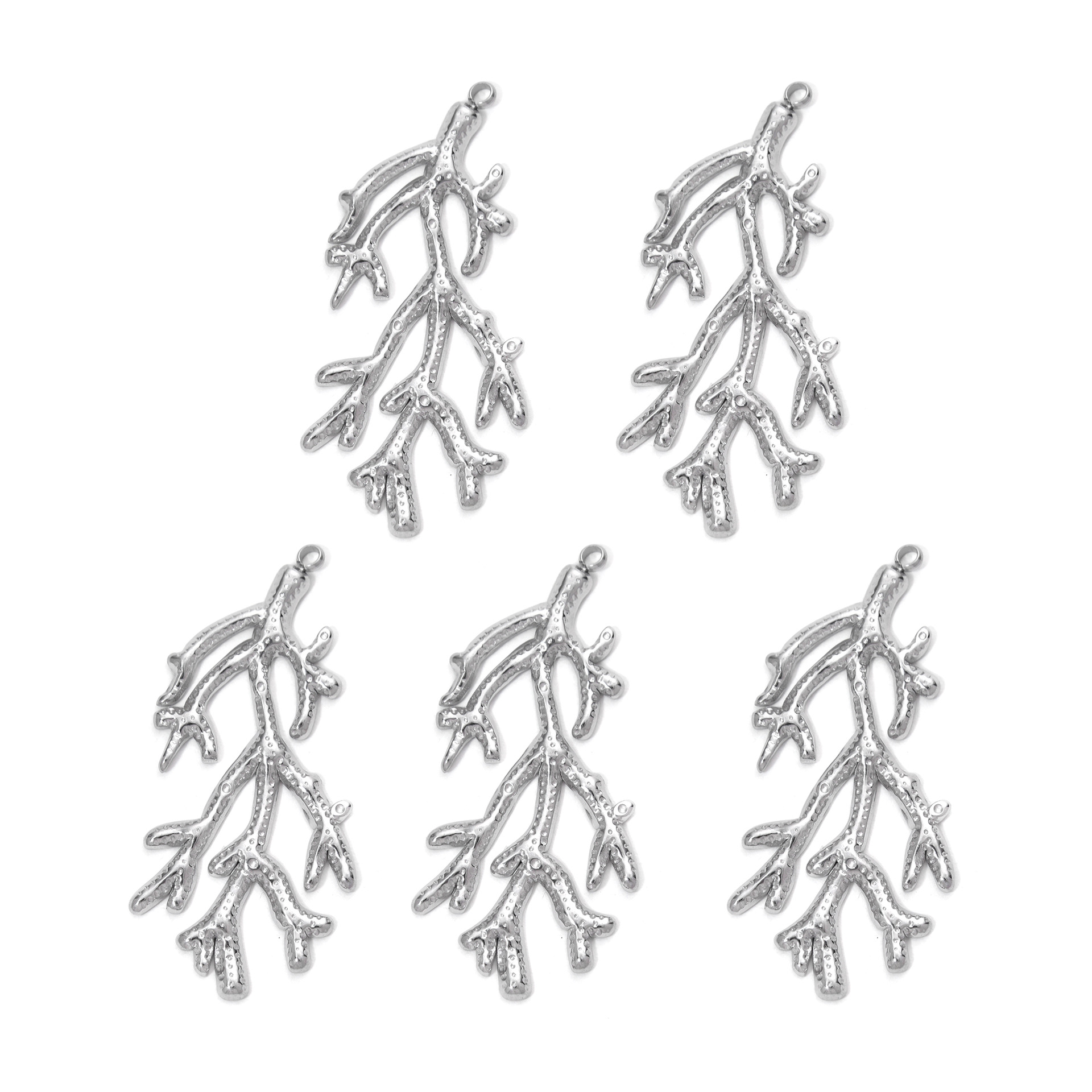 All Seasons Season Plating Design 5 PCS/Package 304 Stainless Steel Solid Color Pendant