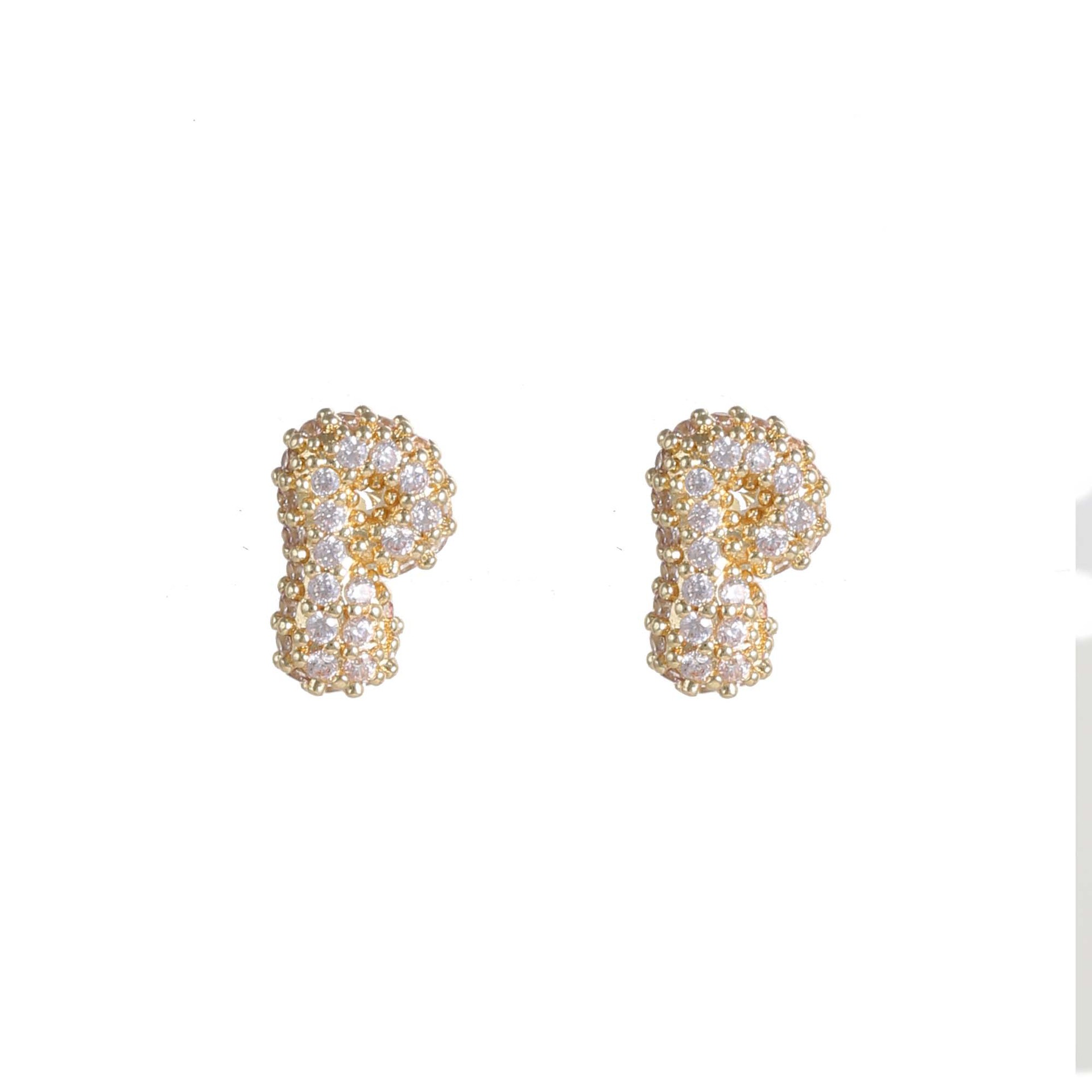 6g Weight Copper Ear Needle Material Ear Studs Classification 1 Pair Quantity Daily Occasion Copper Material Letter Pattern All Seasons Season Women's Gender Plating Design Classic Style Style 1 Pair Classic Style Letter Plating Copper Ear Studs 21