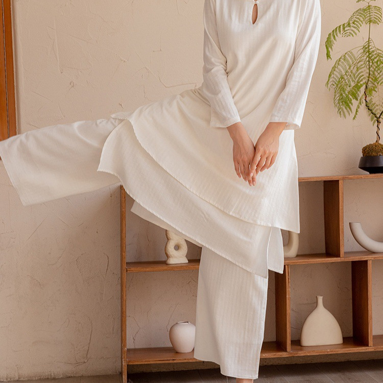 Wholesale Yoga Clothing suit Women's White Kundalini Meditation Meditation Taiji Clothing Meditation Bigu Dance Rhyme Performance Clothing