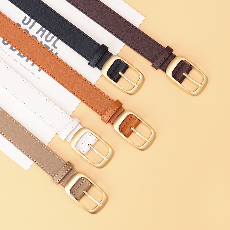Fashionable and versatile women's belt with alloy pin buckle, simple belt for women, high-end decorative clothing belt_viptrois.com