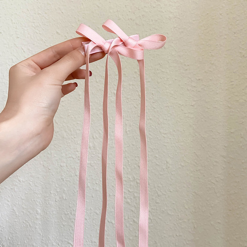 Ribbon Hair Clip Girl Bow Braid Flowing Ribbon Summer Double Ponytail Hair Band Fashion Influencer Cute Hair Tying Accessory Hair Accessories