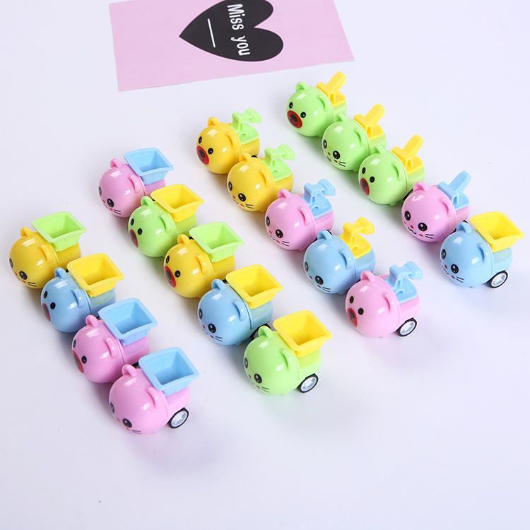 Juguete tire hacia atrás inercia vehículo de ingeniería de dibujos animados pequeño puesto de juguete mercado nocturno pequeño regalo niños traje transfronterizo