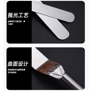 Can logo DIY baking stainless steel spatula cream cake spatula straight kiss curve kiss baking tools wholesale