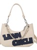 One-shoulder bag, capacious denim bag strap with letters, European style, wholesale