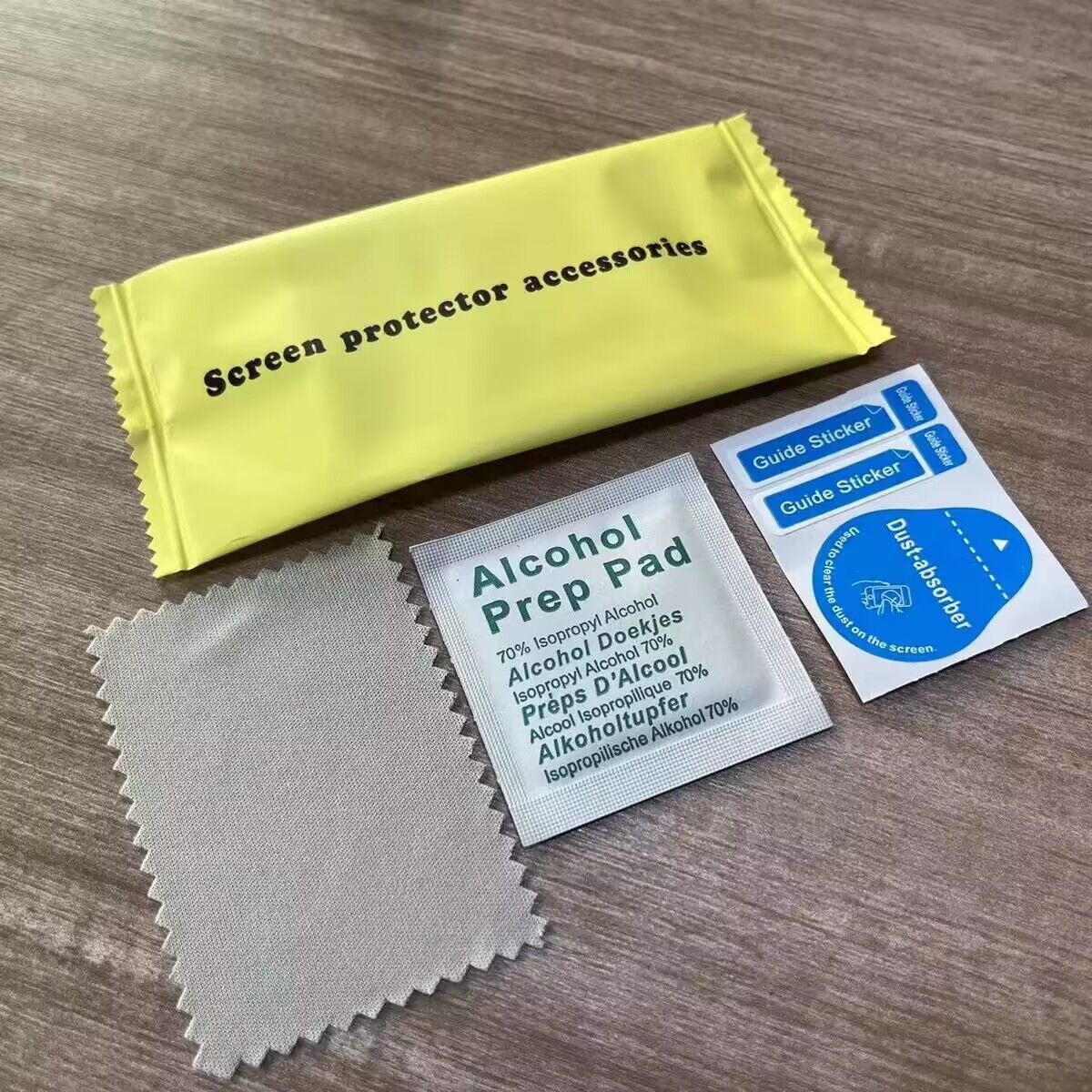 Película de película templada kit auxiliar bolsa de limpieza toallitas de limpieza de pantalla del teléfono móvil bolsa de alcohol auxiliar bolsa húmeda y seca