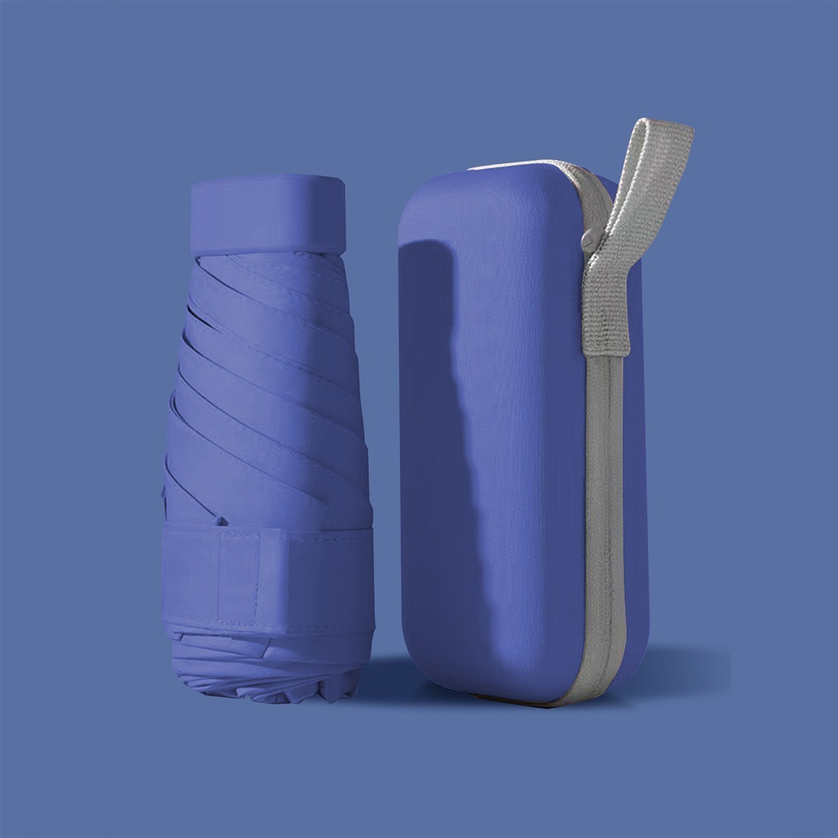 Cincuenta plegables mini cápsula soleado y lluvia para mujeres paraguas de sol de bolsillo de vinilo ultraligero compacto y portátil