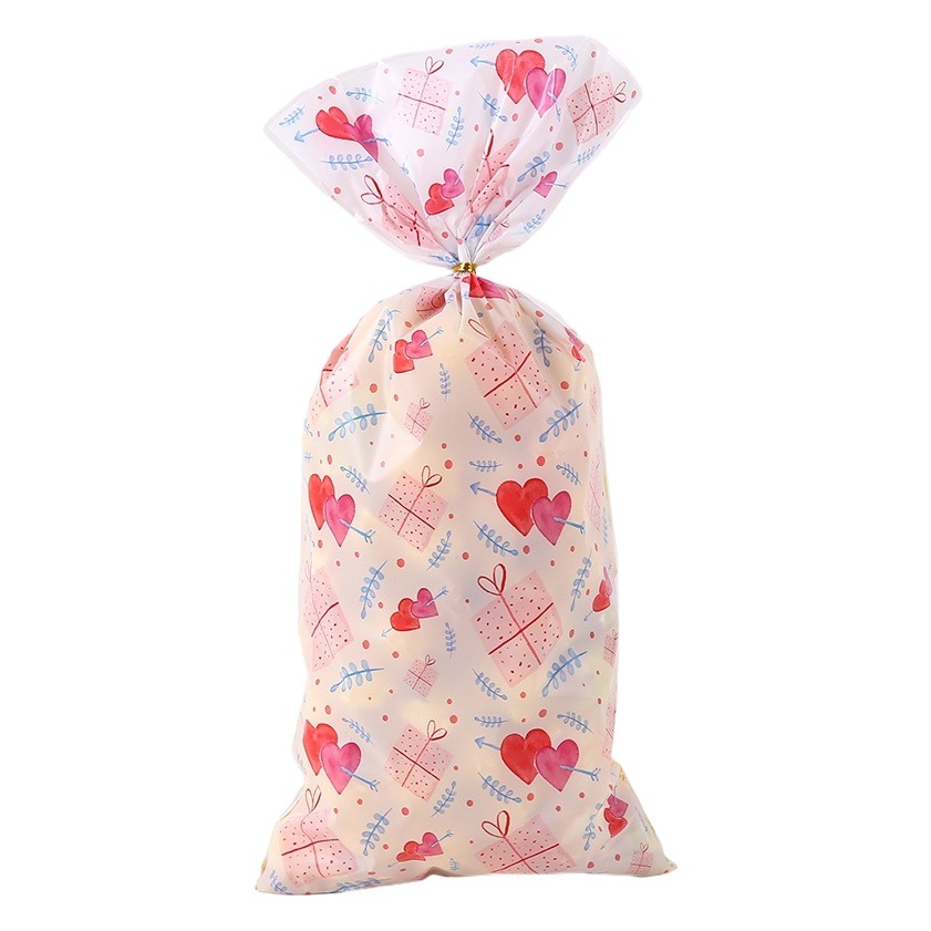 Día de San Valentín creativo OPP bolsa de regalo caramelo snack bolsa de embalaje amor patrón algodón caramelo snack bolsa de embalaje