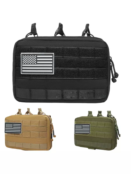 Tactical multifunctional storage bag for outdoor camping and cycling, portable medical pouch, camouflage military fan bag