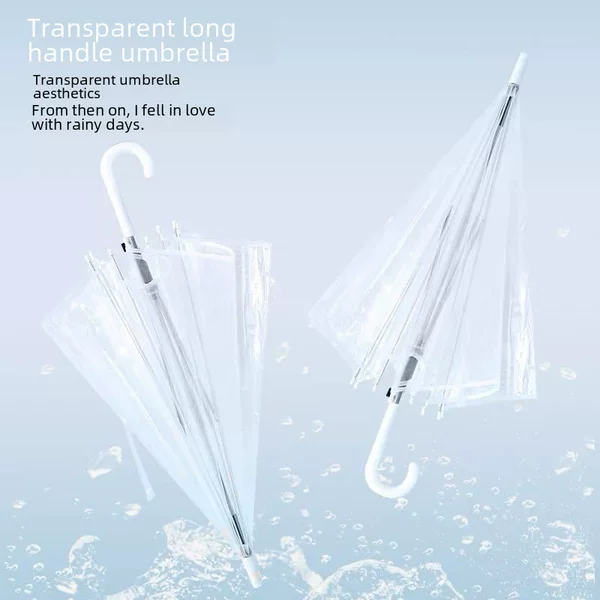 Transparent Umbrellas Wholesale, Disposable Plastic Umbrellas, Automatic Wholesale Transparent Umbrellas, Long-Handle High-Quality Sun and Rain Umbrellas, Custom-Made