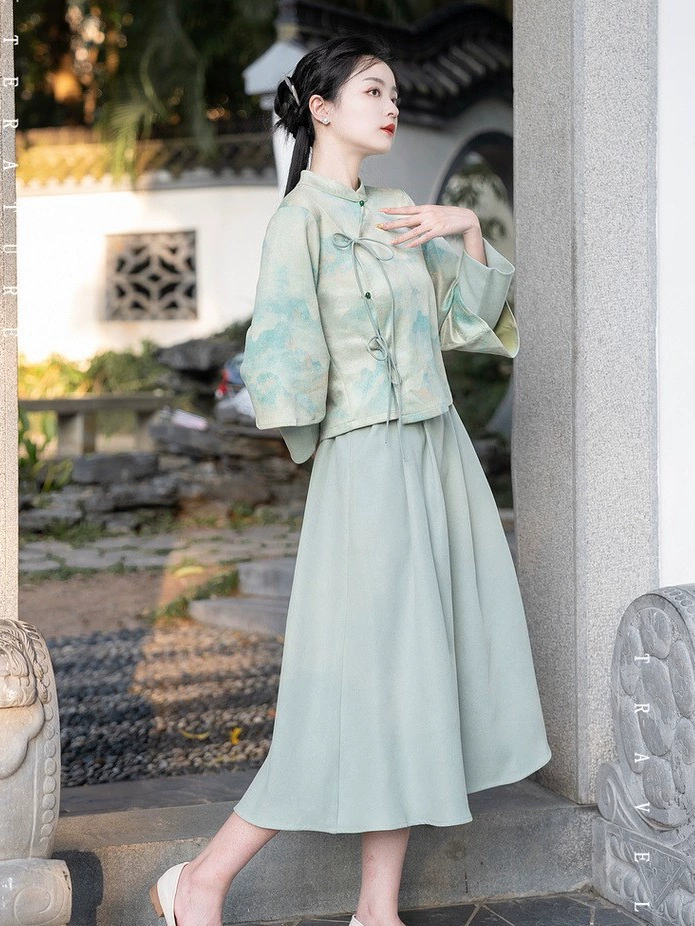 Sansui, demi-season retro warm set, Chinese style