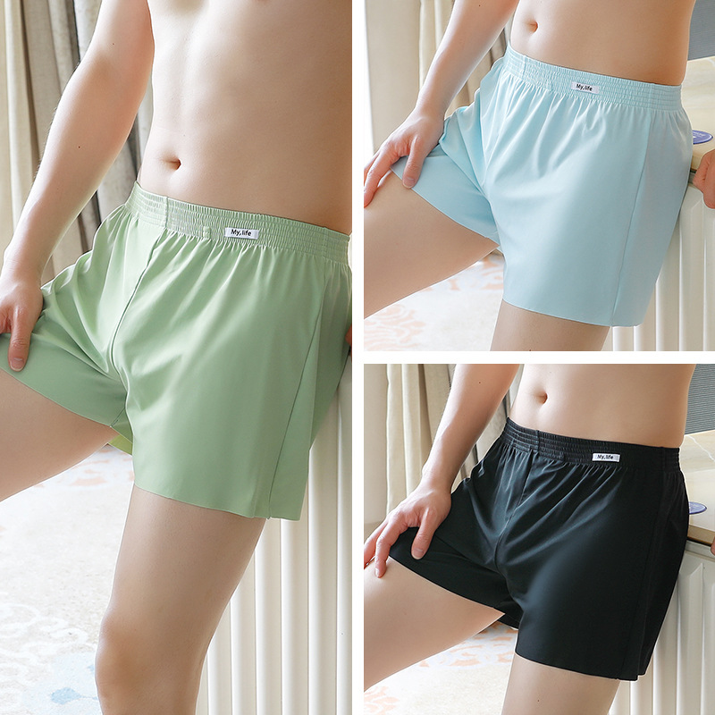 Pantalones de seda de hielo para hombres de alta calidad para hombres, pantalones de ángulo plano para hombres, pantalones cortos de ángulo plano para hombres