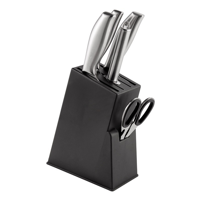 Inventario al por mayor de acero inoxidable 6 piezas cuchillo de cocina conjunto de seis puntos cuchillo de soldadura mango sándwich de seis piezas cuchillo de cocina