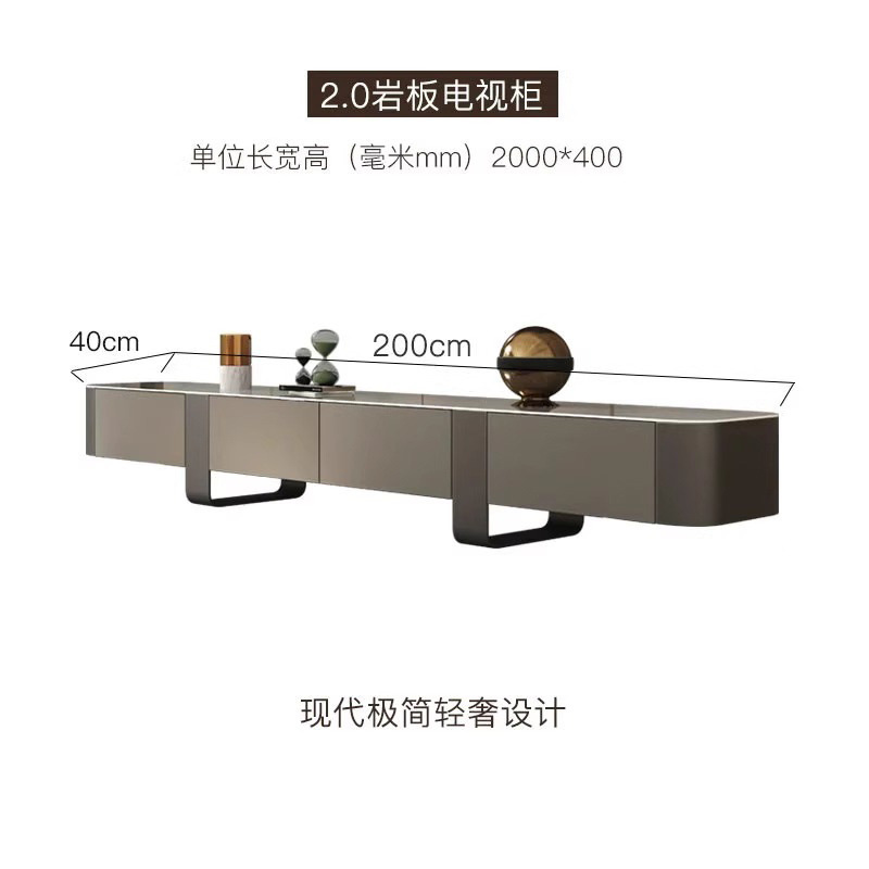 Moderno minimalista italiano de lujo mesa de té de tabla de roca sala de estar casa combinación de tamaño oval diseño creativo