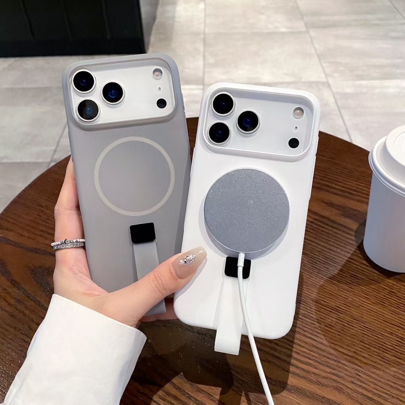 指环挂绳磁吸适用苹果17手机壳iphone16磨砂15女款13简约纯色软壳|undefined