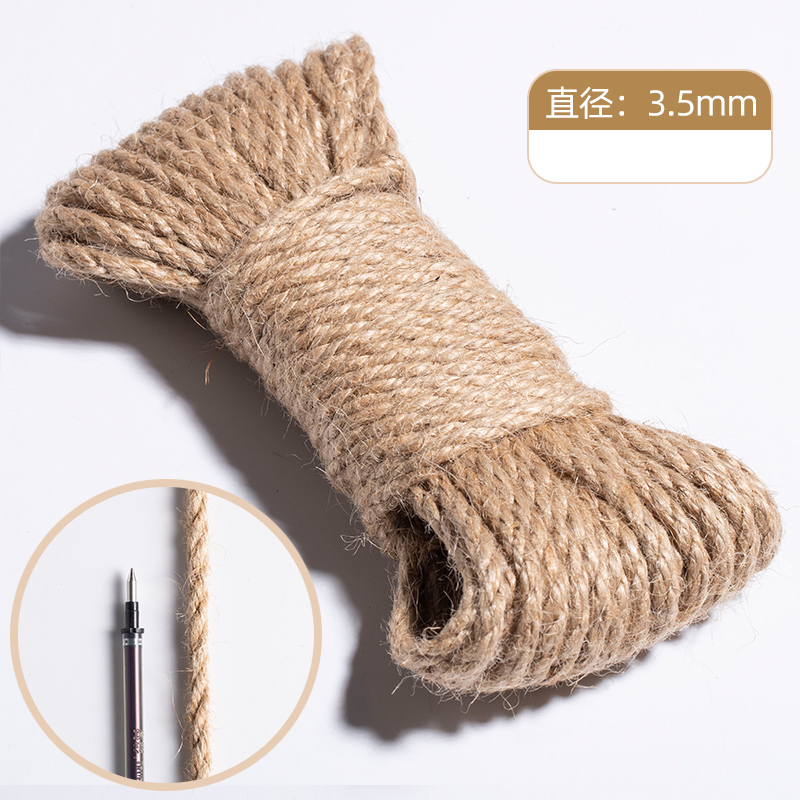 대마 밧줄 수제 DIY 재료 고양이 발톱 연삭 두꺼운 대마 밧줄 장식 물 파이프 얇은 밧줄 바인딩 밧줄 내마모성 BEIJIN