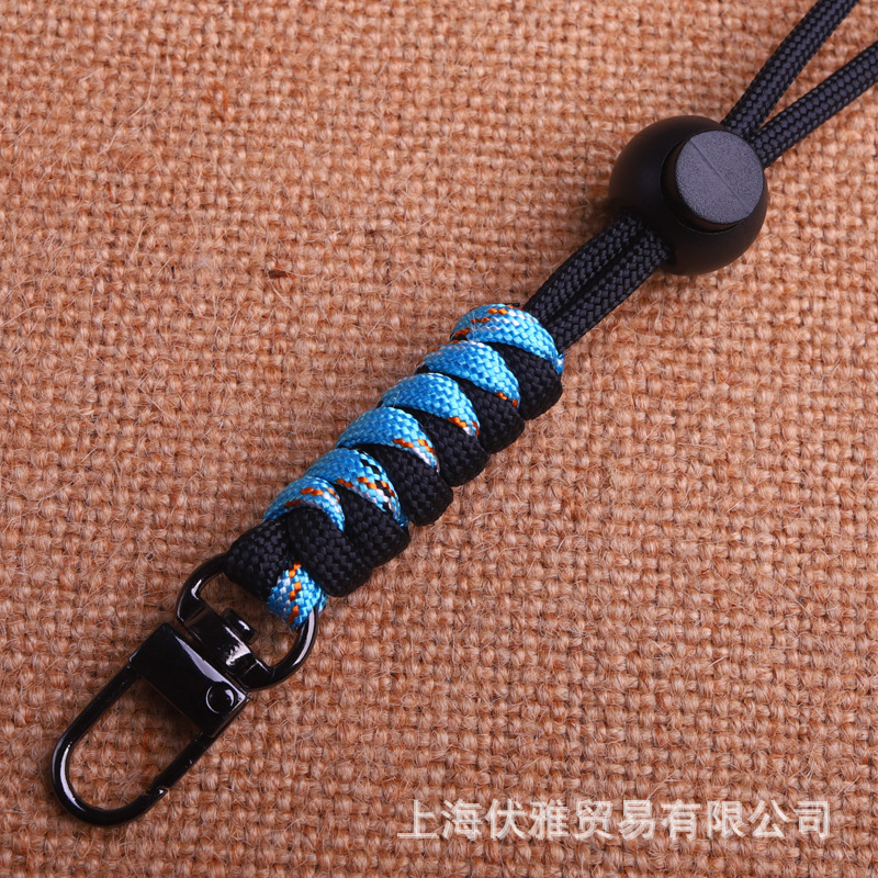 Z20 fabricante en stock color paraguas cuerda tejida clave cuerda teléfono móvil equipo electrónico tarjeta cordón contraste color tejido