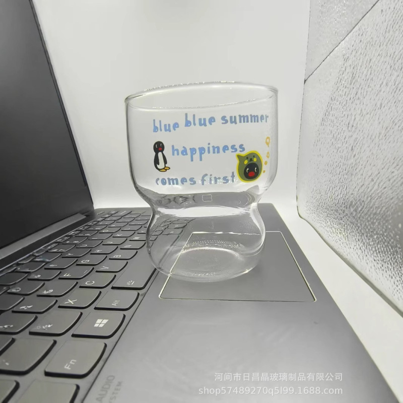 ✅ 新しいガラスカップレトロ飲料ガラスカップドリンクラテコーヒーカップジュースカップファッション透明カップ|undefined